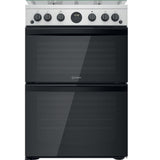 Indesit ID67G0MCX/UK Gas Cooker with Double Oven - Grey LPG Convertible