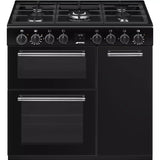 Smeg BG93GMBL Range Cooker Black 90cm Concert Dual Fuel Gas Hob LPG CONVERTIBLE