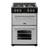 Belling Farmhouse 60DF 60cm Double Oven Dual Fuel Mini Range Cooker - Silver