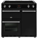 Belling Farmhouse 90Ei - 90cm Electric Range Cooker Induction - Black (444444130)