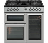 FLAVEL MLN9FRS 90 cm Dual Fuel Range Cooker - Silver & Black