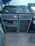 FLAVEL MLN9FRS 90 cm Dual Fuel Range Cooker - Silver & Black