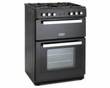 Montpellier RMC61DFK 60cm Dual Fuel Mini Range Cooker in Black with Double Oven